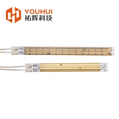 Gold Coating Twin Tube Infrared Lamps with 5000 Hours Warranty and Tungsten Wire Filament for High Efficiency Heating