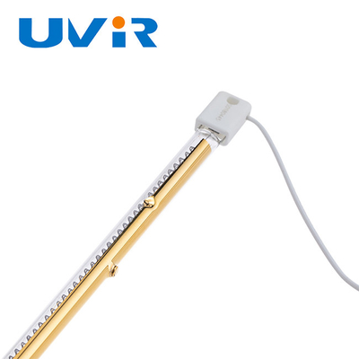 Χρυσός επιστρώματος ενιαίος σωλήνας 230V 1200W λαμπτήρων αλόγονου χαλαζία υπέρυθρος